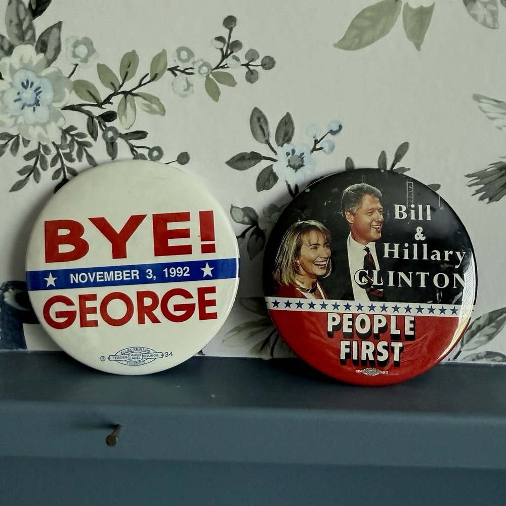 Vintage 1992 Clinton Bush Political Button‎ Lot 1993 Inauguration People First